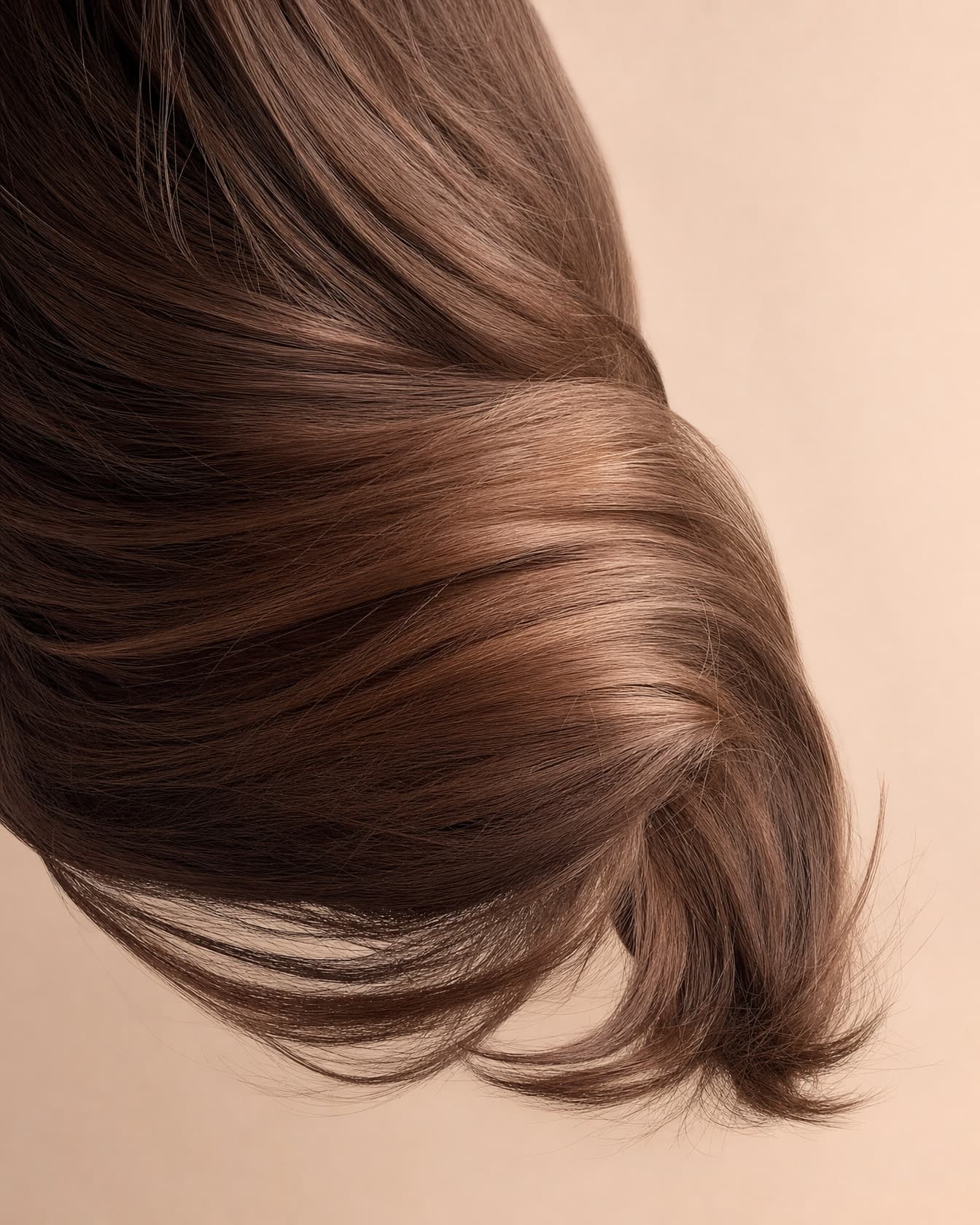 Close crop of blonde hair in motion against a dark ground